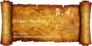 Ulmer Aszter névjegykártya